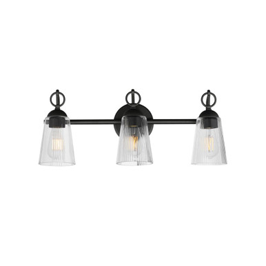 Jackson Hole 3 Light Bath Vanity 9.75 Inch Tall and 23.5 Inch Wide by Maxim - 21393CLBK