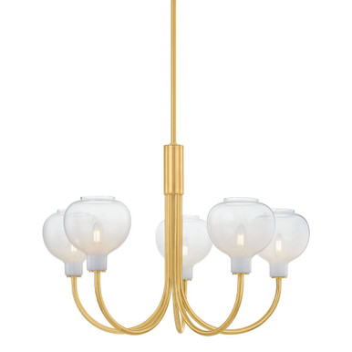 Estelle 5 Light Chandelier 21.75 Inch Tall and 32.25 Inch Wide by Mitzi - H990805-AGB