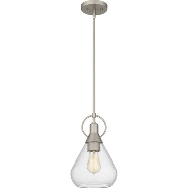 1 Light Steel Small Pendant 12.5 Inch Tall by Quoizel - QPP6187