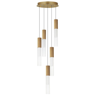 Reeds 25W 5 LED Light Medium Pendant by ET2 - E11015-144GLD