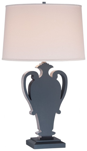 1 Light Portable Table Lamp with White Suede Fabric Shade by Minka Lavery - 12431-0