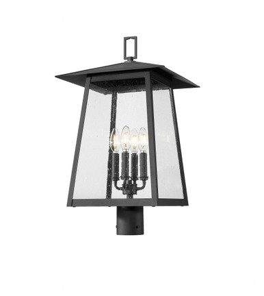 Rainer 4 Light Outdoor Post Mount 24.25 x 13.5 Inches by Z-Lite - 5015PHBR-BK