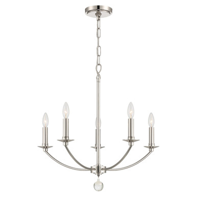Mila 5 Light Chandelier 24 x 23 Inches Wide by Crystorama - MIL-8005-PN