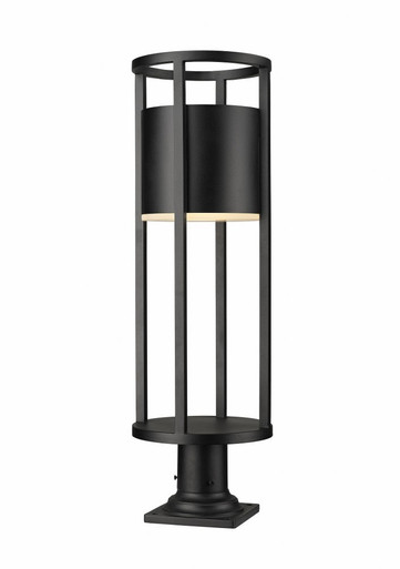 Luca 11W 1 LED Outdoor Pier Mount Light with Square Base by Z-Lite - 517PHB-533PM-BK-LED