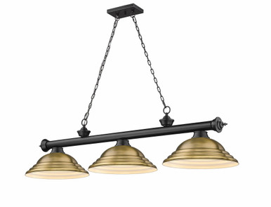 Cordon 3 Light Billiard 14 x 14 Inch by Z-Lite 2306-3MB-SRB - 2306-3MB-SRB
