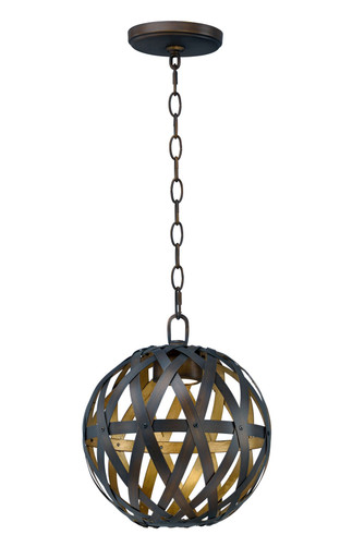Weave 1 Light Medium Pendant by Maxim - 35053BZGTGLD