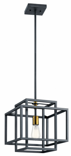 Taubert 1 Light Medium Pendant by Kichler - 43982bk