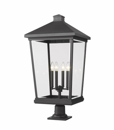 Beacon 4 Light Outdoor Pier Mount Light 33 x 16 Inches by Z-Lite - 568PHXXLR-533PM-BK