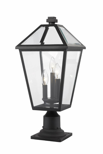Talbot 3 Light Outdoor Pier Mount Light 22 x 10 Inches by Z-Lite - 579PHBR-533PM-BK