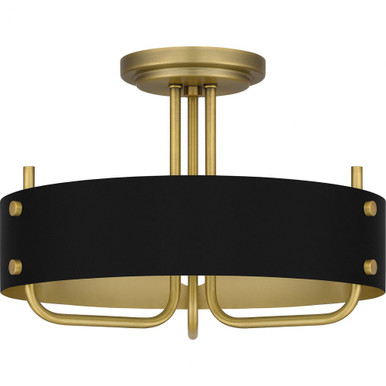 Madden 3 Light 17 Inch Wide Semi Flush Mount by Quoizel - MAD1717AB