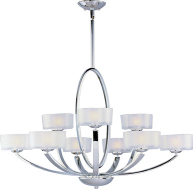 Elle 9 Light Oversized 2 Tier Chandelier by Maxim - 19046FTPC