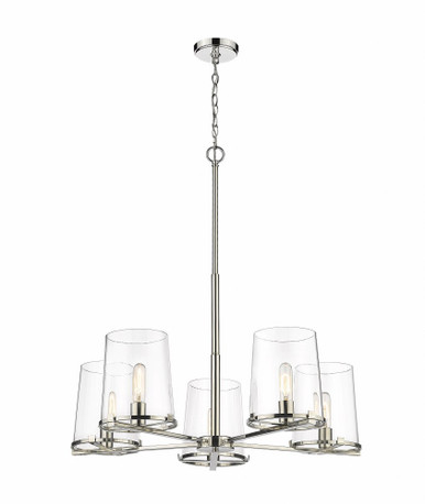 Callista 5 Light Chandelier  34.5 x 33 Inch Wide by Z-Lite - 3032-5PN