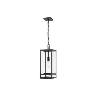 Nuri 1 Light Small Outdoor Pendant 19.75 Inch Tall by Z-Lite - 596CHB-BK
