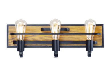 Black Forest 3 Light Vanity Light by Maxim - 10303BKASB