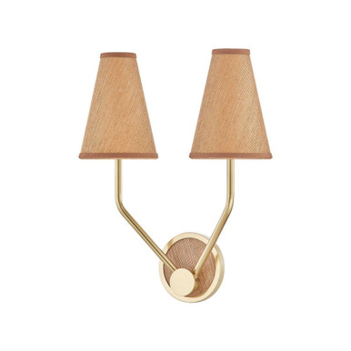 Buskirk 2 Light Wall Sconce 17.75 Inch Tall X 15 Inch Wide by Hudson Valley - 2452-AGB