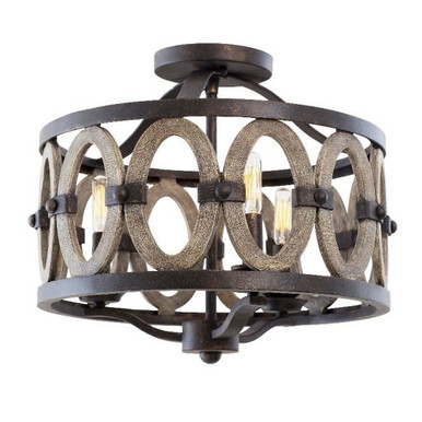 Belmont 3 Light 16.5 Inch Wide Semi Flush Mount by Kalco - 500241FG