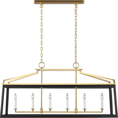 Carlow 6 Light Oversized Linear Chandelier by Visual Comfort Studio - CC1586