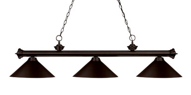 Riviera 3 Light Island/Billiard 14 Inches Wide by 16 Inches High by Z-Lite - 200-3BRZ-MBRZ