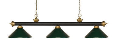 Riviera 3 Light Island/Billiard 16 x 16 Inch by Z-Lite 200-3BRZ+SG-MDG - 200-3BRZ+SG-MDG