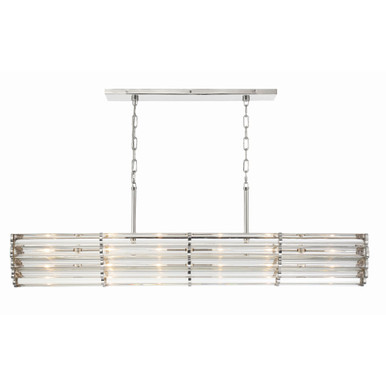 Elliot 6 Light Oversized Linear Chandelier by Crystorama - ell-b3007-pn