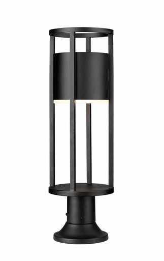 Luca 8W 1 LED Outdoor Pier Mount Light with Round Base by Z-Lite - 517PHM-553PM-BK-LED