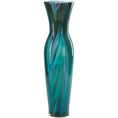 Peacock Feather 23 Inch Tall Vase by Cyan - 02921