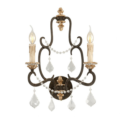 Bordeaux 2 Light Wall Sconce by Troy - B3512-PZ/DG