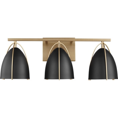 Norman 3 Light Black Shade Vanity Light by Visual Comfort Studio - 4451703