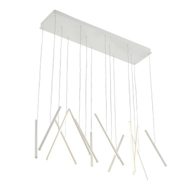 Chute 96W LED Linear Pendant 14 Inch Tall and 14.13 Inch Wide by Kuzco - LP14840-WH-UNV-010