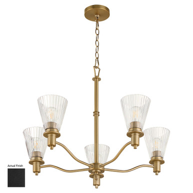 Lawton 5 Light Chandelier 22 Inch Tall and 28 Inch Wide by Quorum - 6803-5
