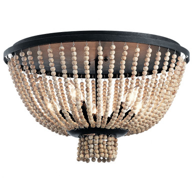 Brisbane 5 Light 18 Inch Wide Flush Mount by Kichler - 43893DBK