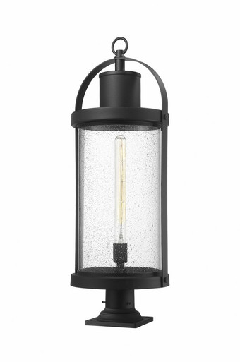 Roundhouse 1 Light Outdoor Pier Mount Light 33.25 x 12 In by Z-Lite - 569PHXL-533PM-BK
