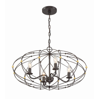 Zucca 4 Light Medium Oval Chandelier by Crystorama - zuc-a9034-eb-ga