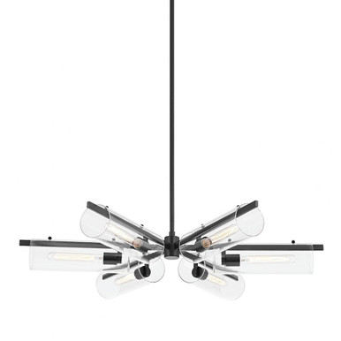 Ariel 6 Light Chandelier 9.5 x 30 Inches Wide by Mitzi - H326806-SBK
