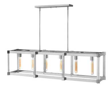 Empire 6 Light Oversized Linear Chandelier by Fredrick Ramond - FR36018PNI