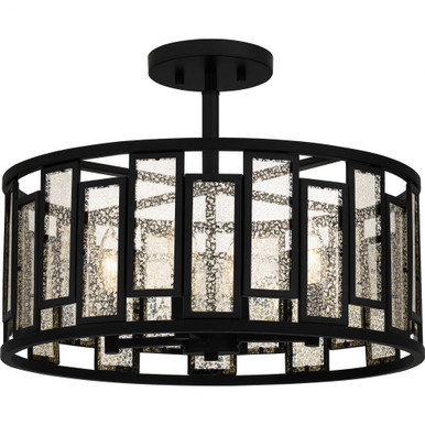 Bankston 4 Light 18.25 Inch Wide Semi Flush Mount by Quoizel - QSF5600MBK