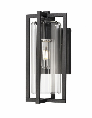 Aura 1 Light Outdoor Wall Lantern 12.75 Inch Tall by Z Lite - 5013S-BK