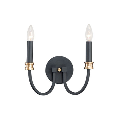 Charlton 2 Light Candle Style 11.75 Inch Wide Wall Sconce by Maxim - 11372BKAB