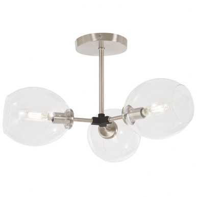 Nexpo 3 Light 19 Inch Wide Clear Glass Semi Flush Mount by George Kovacs - P1363-619