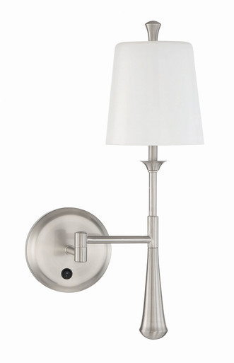 Palmer 1 Light Swing Arm Wall Sconce by Craftmade - 57461SA-BNK