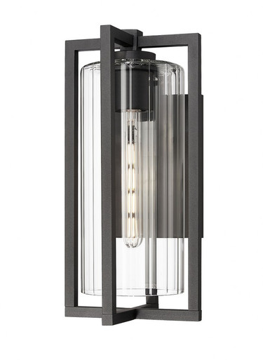 Aura 1 Light Outdoor Wall Lantern 16.5 Inch Tall by Z Lite - 5013M-BK