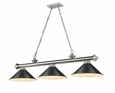 Cordon 3 Light Billiard 14 x 14 Inch by Z-Lite 2306-3BN-MB15 - 2306-3BN-MB15