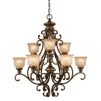Norwalk 9 Light Large Traditional Chandelier by Crystorama - 7409-bu