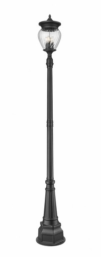Davina 4 Light Outdoor Post Mount 107.25 x 14.25 Inches by Z-Lite - 5016PHBR-564P-BK