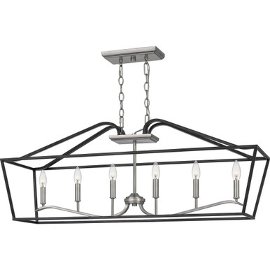 Catalina 6 Light Oversized Linear Pendant by Quoizel - CTA642MBK