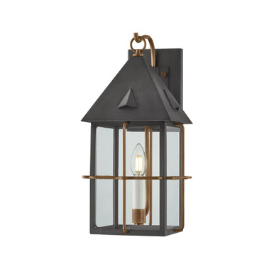 Toby 1 Light Outdoor Wall Sconce 17 Inch Tall and 8 Inch Wide by Troy - B6617-PBR/GRA