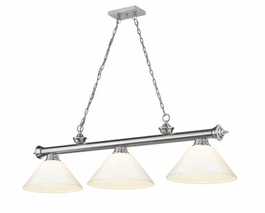 Cordon 3 Light Billiard 14.75 x 14 Inch by Z-Lite 2306-3BN-PWH - 2306-3BN-PWH
