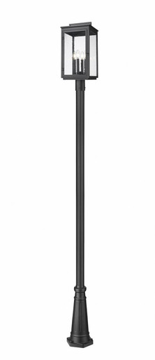 Hartwell 4 Light Rectangular Outdoor Post Mount 116.75 Inch Tall by Z Lite - 5019PHBR-5011P-BK