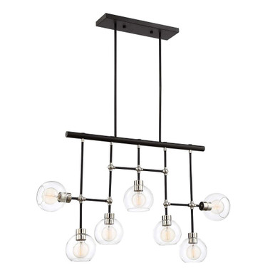 Pierre 7 Light Chandelier 25.5 x 5 Inches by Zeev  - CD10292-7-PN+MBK