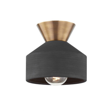 Covina 1 Light 7.75 Inch Wide Flush Mount by Troy - C9808-PBR/CBK